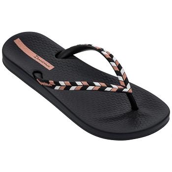 Ipanema Anatomic Lovely Feather Flip Flops Dam Svarta Sverige RL6349105